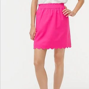 NWOT J. Crew Scalloped Sidewalk Skirt in Pink